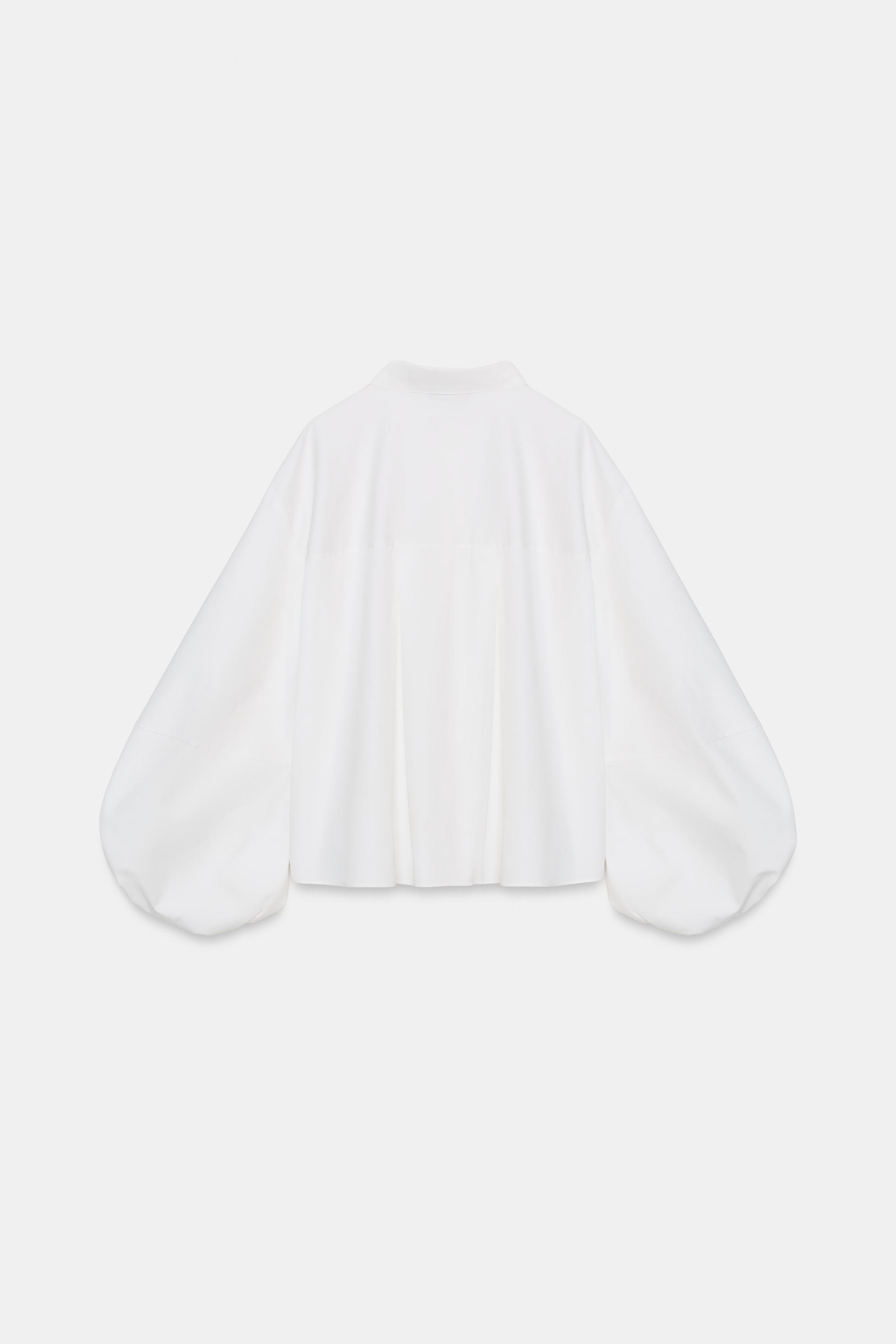 PUFF SLEEVE POPLIN SHIRT